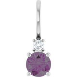 Platinum Round Lab-Grown Alexandrite Accented Pendant