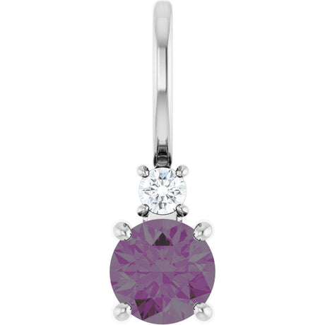Platinum Round Lab-Grown Alexandrite Accented Pendant