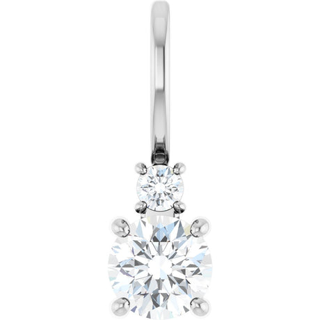 Platinum Round Natural White Sapphire Accented Pendant