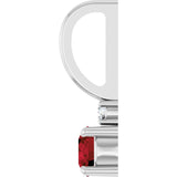 14K Gold Round Natural Mozambique Garnet Accented Pendant - White Gold - view 3