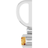 Platinum Round Natural Citrine Accented Pendant - view 3