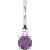 Platinum Round Natural Alexandrite Accented Pendant