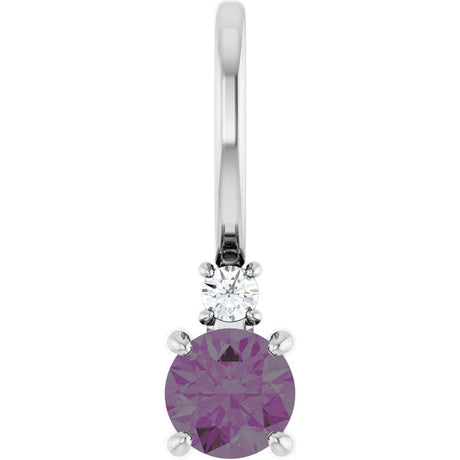 Platinum Round Natural Alexandrite Accented Pendant