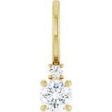14K Gold Round Natural White Sapphire Accented Pendant - Yellow Gold