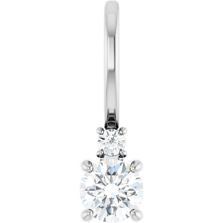 Platinum Round Natural White Sapphire Accented Pendant