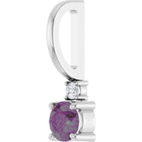 Platinum Round Lab-Grown Alexandrite Accented Pendant - view 2