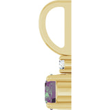 14K Gold Round Lab-Grown Alexandrite Accented Pendant - Yellow Gold - view 3