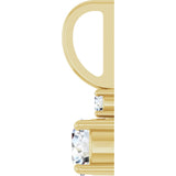 14K Gold Round Natural White Sapphire Accented Pendant - Yellow Gold - view 3