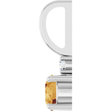 Platinum Round Natural Citrine Accented Pendant - view 3