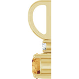 14K Gold Round Natural Citrine Accented Pendant - Yellow Gold - view 3
