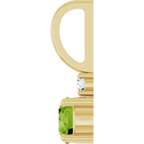 14K Gold Round Natural Peridot Accented Pendant - Yellow Gold - view 3