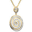 14K Gold Round Natural Diamond Circle Necklace II