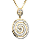 14K Gold Round Natural Diamond Circle Necklace II