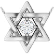 Platinum Round Lab-Grown Diamond Star of David Necklace