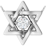 Platinum Round Lab-Grown Diamond Star of David Necklace