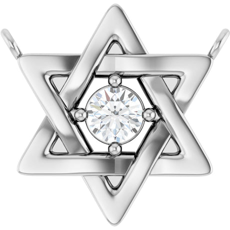 Platinum Round Lab-Grown Diamond Star of David Necklace
