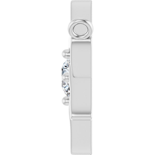14K Gold Round Lab-Grown Diamond Star of David Necklace - White Gold - view 3