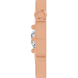 14K Gold Round Natural Diamond Star of David Necklace - Rose Gold - view 3