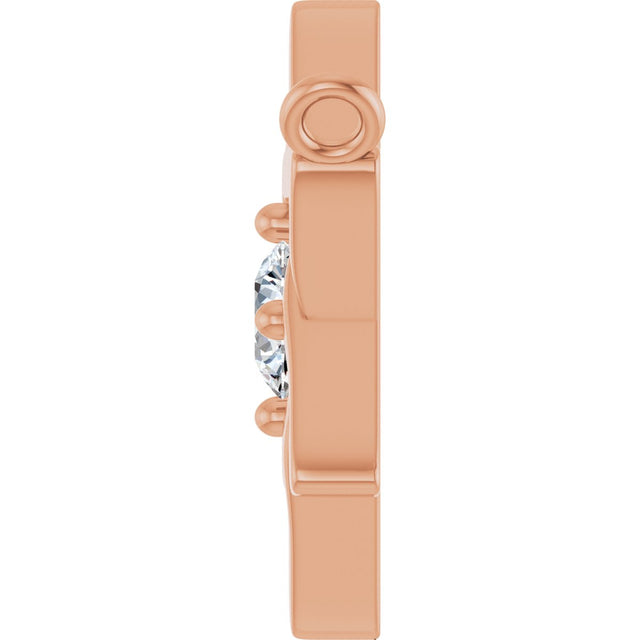 14K Gold Round Natural Diamond Star of David Necklace - Rose Gold - view 3