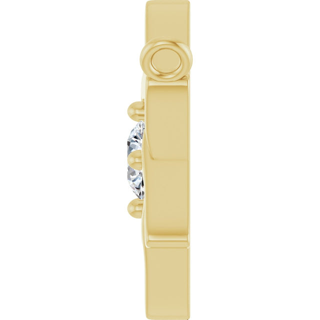 14K Gold Round Lab-Grown Diamond Star of David Necklace - Yellow Gold - view 3