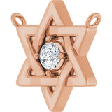 14K Gold Round Natural Diamond Star of David Necklace - Rose Gold - view 2