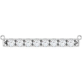 Platinum Round Natural Diamond French-Set Bar Necklace
