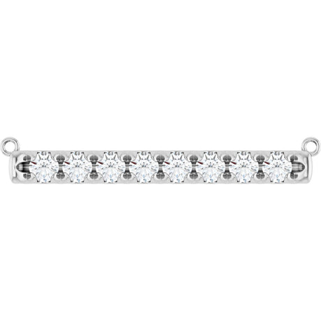 Platinum Round Lab-Grown Diamond French-Set Bar Necklace