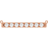 14K Gold Round Lab-Grown Diamond French-Set Bar Necklace - Rose Gold
