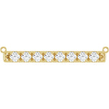 14K Gold Round Natural Diamond French-Set Bar Necklace - Yellow Gold