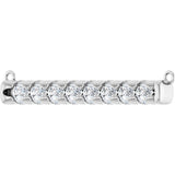 14K Gold Round Lab-Grown Diamond French-Set Bar Necklace - White Gold - view 2