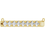 14K Gold Round Lab-Grown Diamond French-Set Bar Necklace - Yellow Gold - view 2