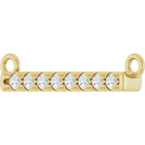 14K Gold Round Lab-Grown Diamond French-Set Bar Necklace - Yellow Gold - view 2