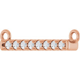 14K Gold Round Lab-Grown Diamond French-Set Bar Necklace - Rose Gold - view 2
