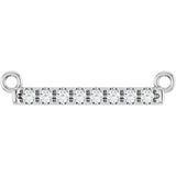 Platinum Round Lab-Grown Diamond French-Set Bar Necklace