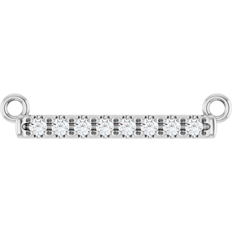 Platinum Round Lab-Grown Diamond French-Set Bar Necklace