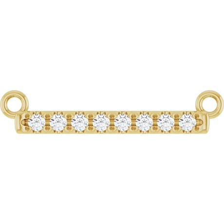 14K Gold Round Lab-Grown Diamond French-Set Bar Necklace - Yellow Gold