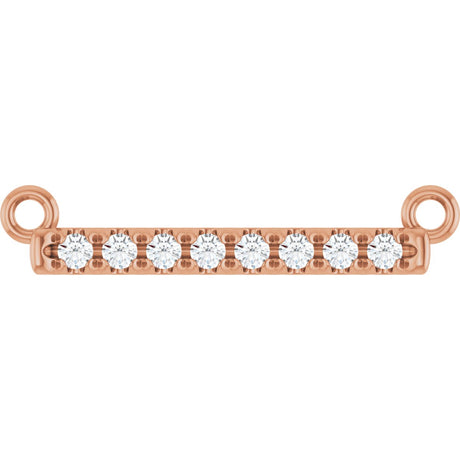 14K Gold Round Lab-Grown Diamond French-Set Bar Necklace - Rose Gold