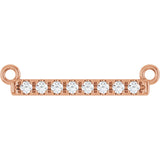 14K Gold Round Natural Diamond French-Set Bar Necklace - Rose Gold