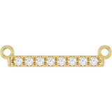 14K Gold Round Natural Diamond French-Set Bar Necklace - Yellow Gold