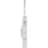 Platinum Round Lab-Grown Diamond Star of David Necklace - view 3