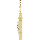 14K Gold Round Lab-Grown Diamond Star of David Necklace - Yellow Gold - view 3