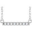 Platinum Round Lab-Grown Diamond French-Set Bar Necklace – 1.2-3mm Stones