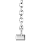 Platinum Round Lab-Grown Diamond French-Set Bar Necklace – 1.2-3mm Stones - view 3