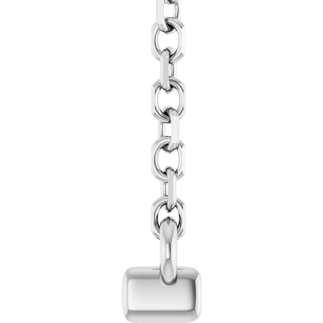 Platinum Round Lab-Grown Diamond French-Set Bar Necklace – 1.2-3mm Stones - view 3