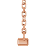 14K Gold Round Lab-Grown Diamond French-Set Bar Necklace - Rose Gold - view 3
