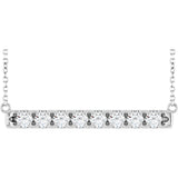 Platinum Round Lab-Grown Diamond French-Set Bar Necklace – 1.2-3mm Stones