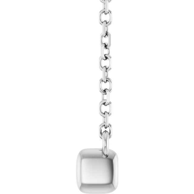 Platinum Round Lab-Grown Diamond French-Set Bar Necklace – 1.2-3mm Stones - view 3