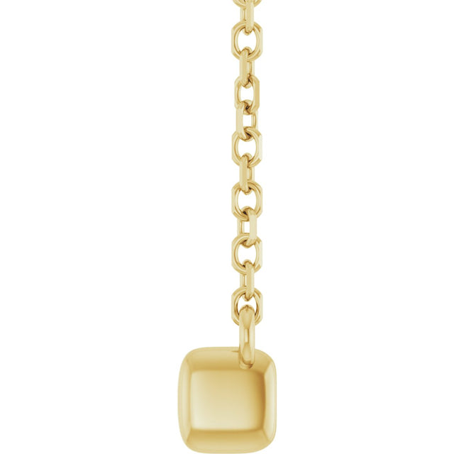 14K Gold Round Lab-Grown Diamond French-Set Bar Necklace - Yellow Gold - view 3