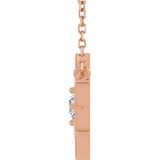 14K Gold Round Natural Diamond Star of David Necklace - Rose Gold - view 3