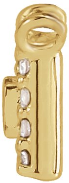 14K Gold Straight Baguette Natural Diamond Halo-Style Necklace - Yellow Gold - view 5